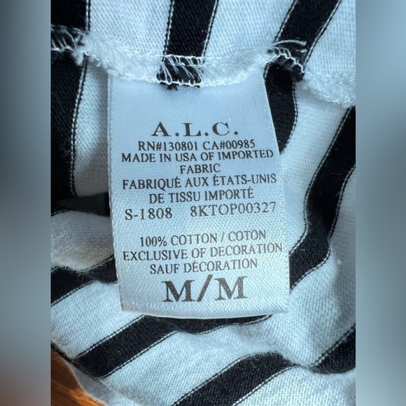 A.L.C. Madison Striped Long Sleeve Crop Top medium - Picture 9 of 12